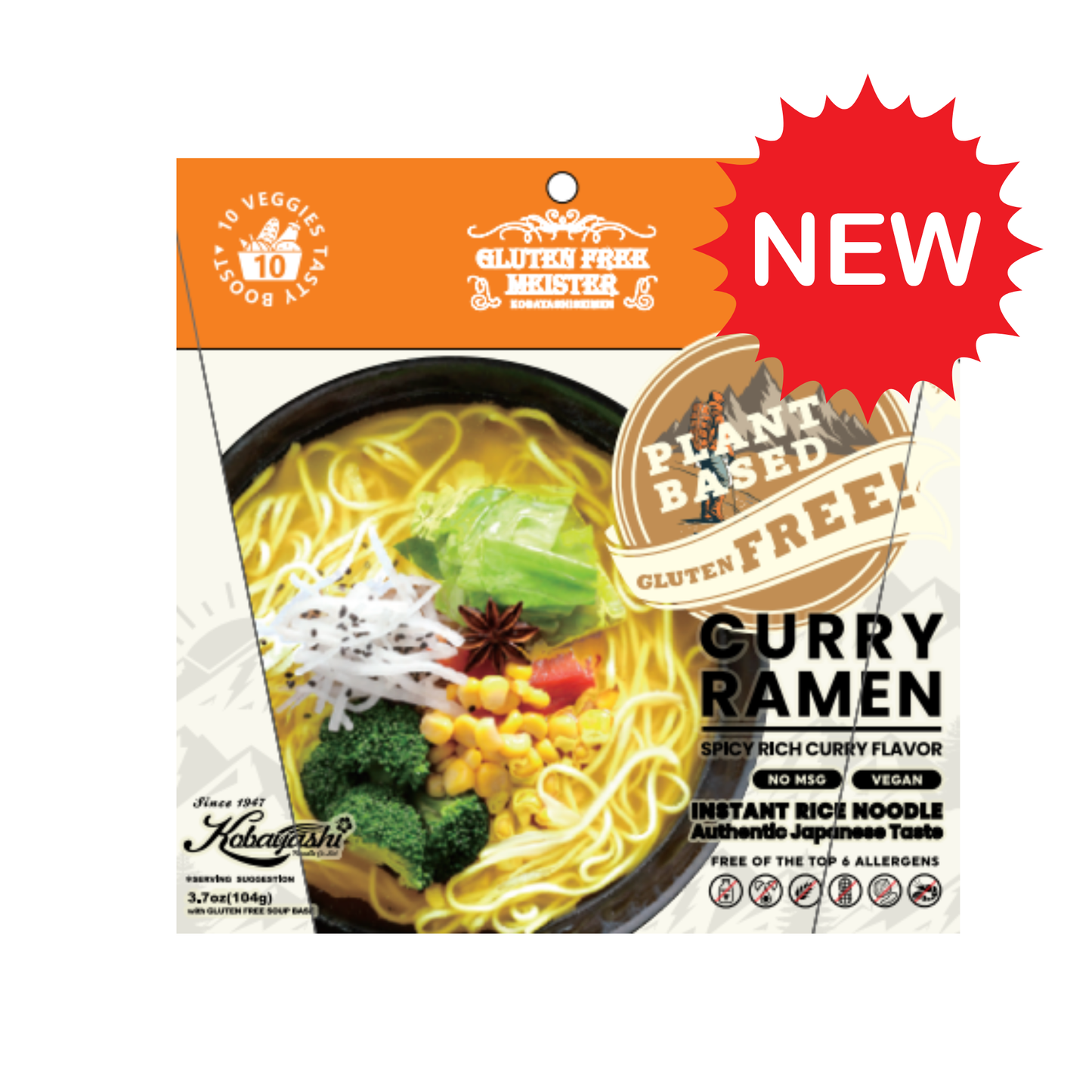 Outdoor Ramen-CURRY 3pk (Vegan/Halal/Gluten Free/No MSG)