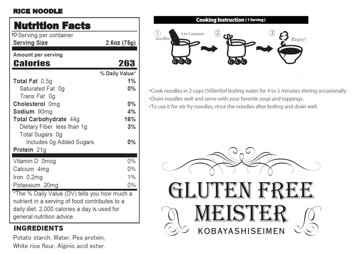 Instant Protein Ramen (10pk/Noodle Only/Vegan/Gluten Free)