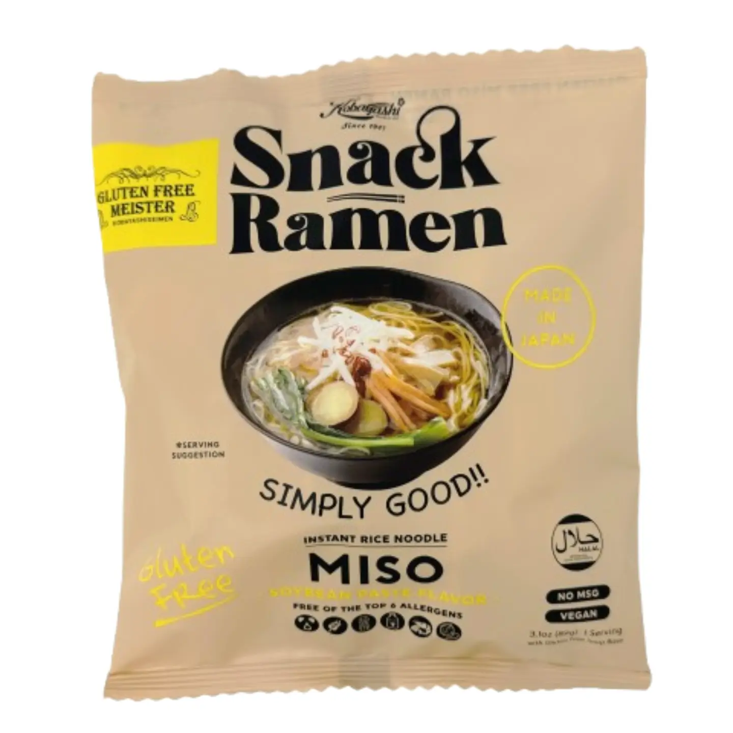 Snack Ramen-MISO 7pk (Vegan/Halal/Gluten Free/No MSG)